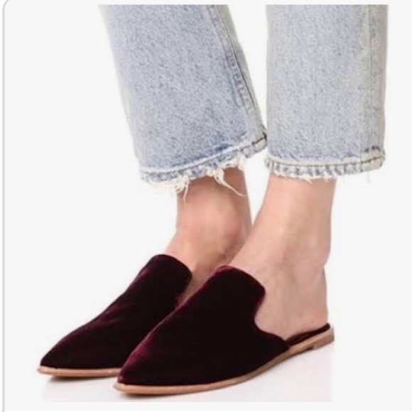 Madewell Gemma Pointed Toe Velvet Flat / Mule - Picture 2 of 10
